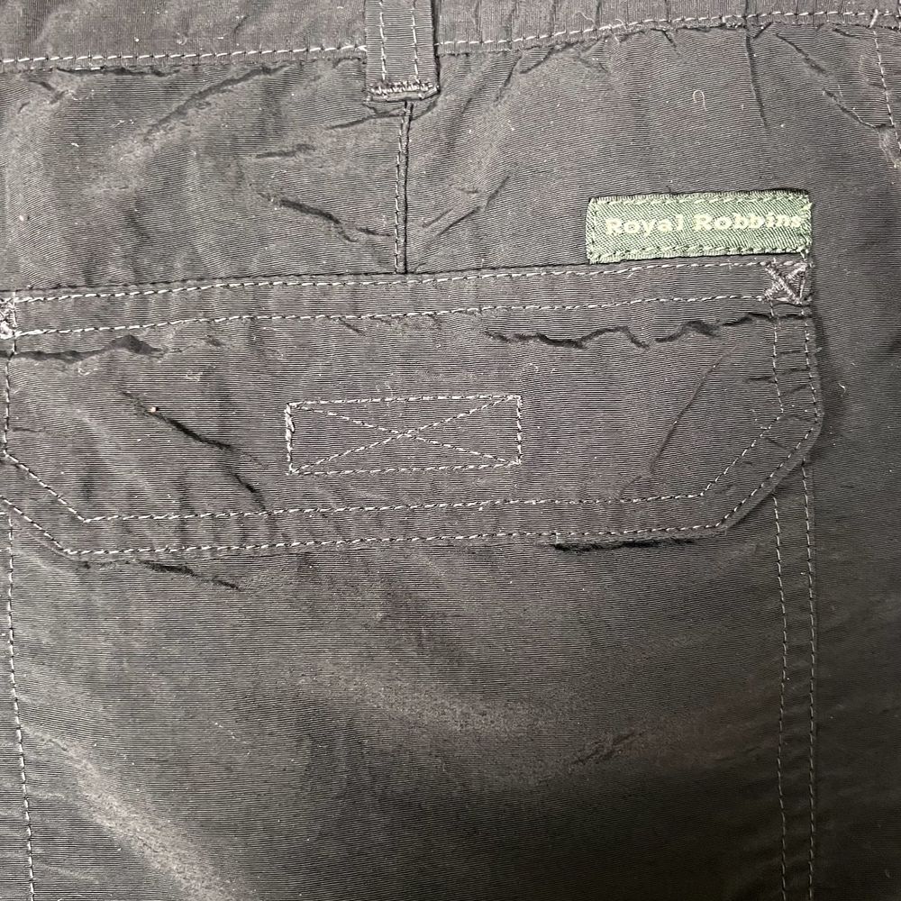 Royal Robbins Convertible Pants Womens Size 2 Black Cargo Zip Off Elastic Travel - Picture 4 of 14